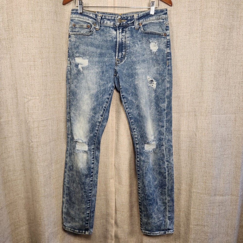 American Eagle Next Level Flex Slim Jeans Men's 32x30 Acid Wash Distressed